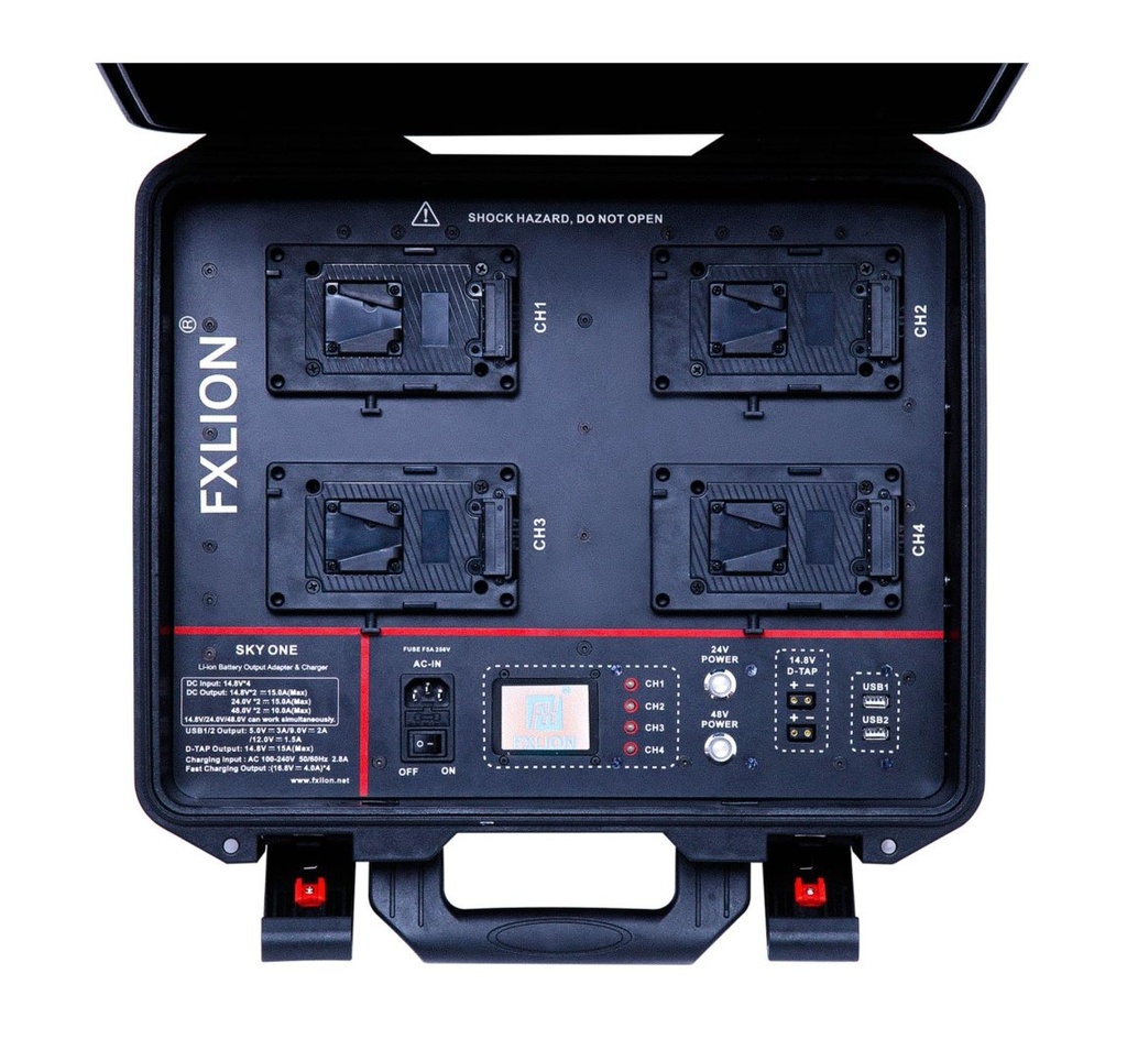 FXLION SKYONE – 48V / 24V DC Output Adapter & Charger V-Mount